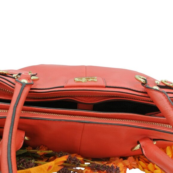 Coach Like New Coral/Red Leather Handbag Crossbody - Picture 9 of 11